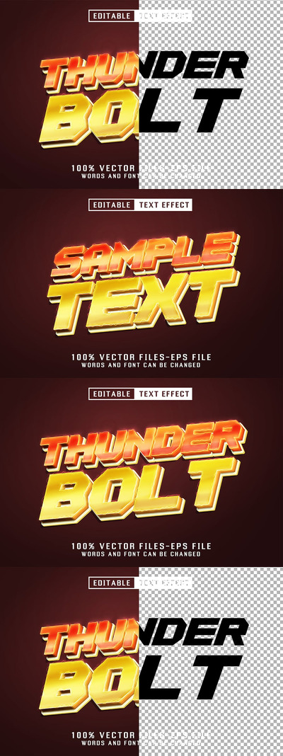 游戏风格3D文本字体样式 (AI,EPS)