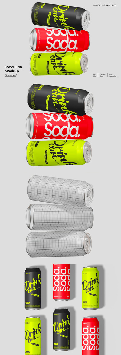 苏打易拉罐模型样机 (PSD)