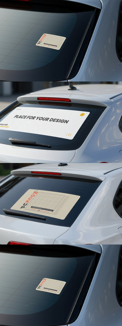 贴在汽车模型样机 (PSD)