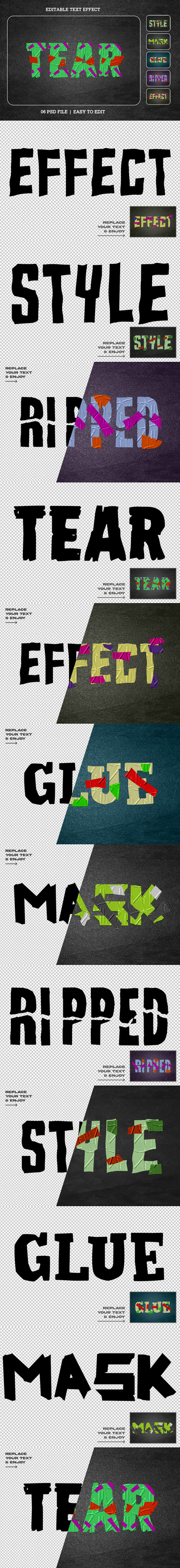 胶带文本效果集字体样式 (PSD)