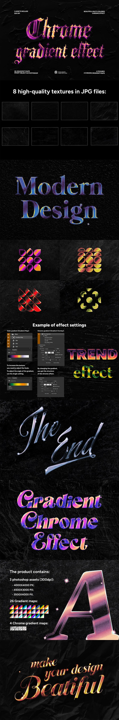 渐变镀铬字体样式 (PSD)