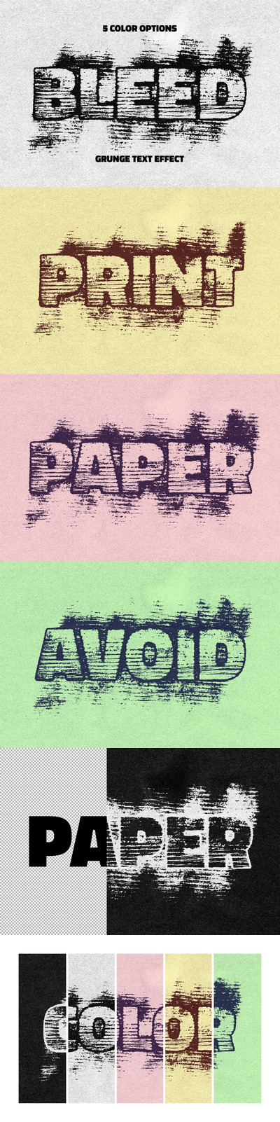 打印的印刷文本效果字体样式 (PSD)