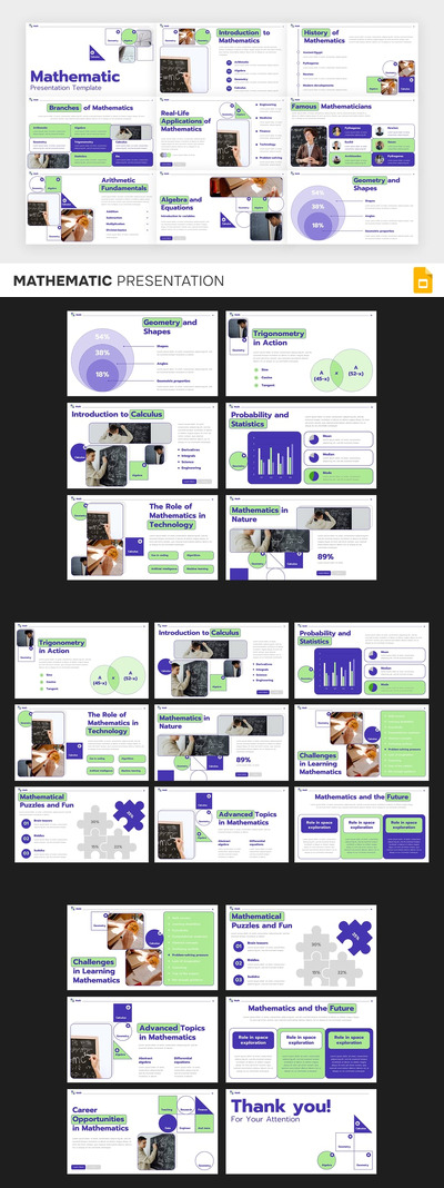 数学教育PPT模板 (PPTX)