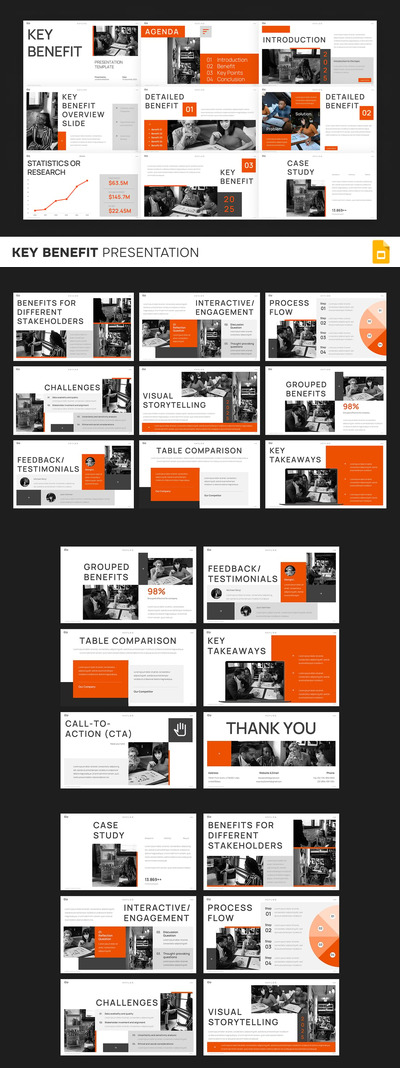 产品关键优点介绍PPT模板 (PPTX)