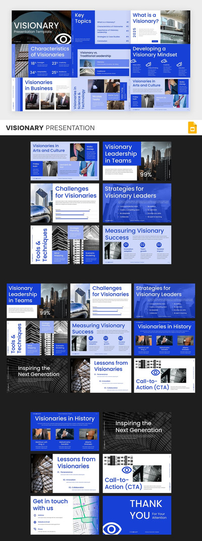 有远见的业务目标PPT模板 (PPTX)