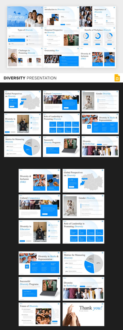 多样性社区PPT模板 (PPTX)