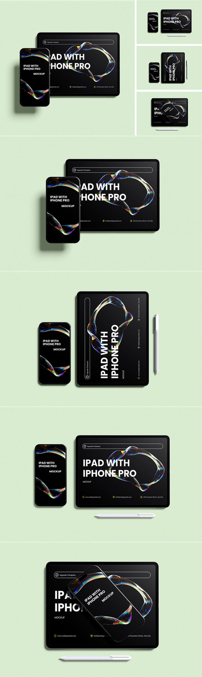 智能手机和平板电脑模型样机 (PSD,PDF)