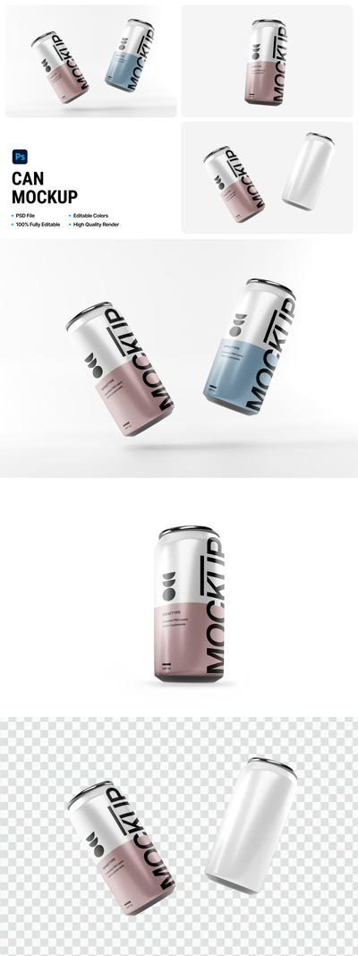 苏打易拉罐模型样机 (PSD)