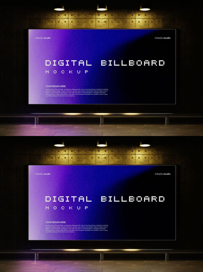 数字广告牌模型样机 (PSD)