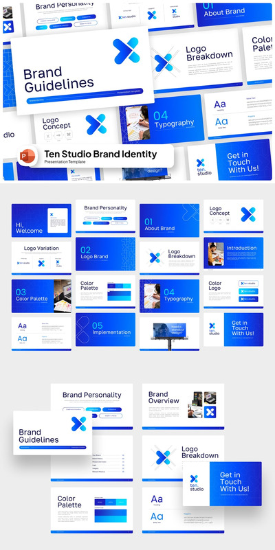 品牌身份识别PPT模板 (PPTX)