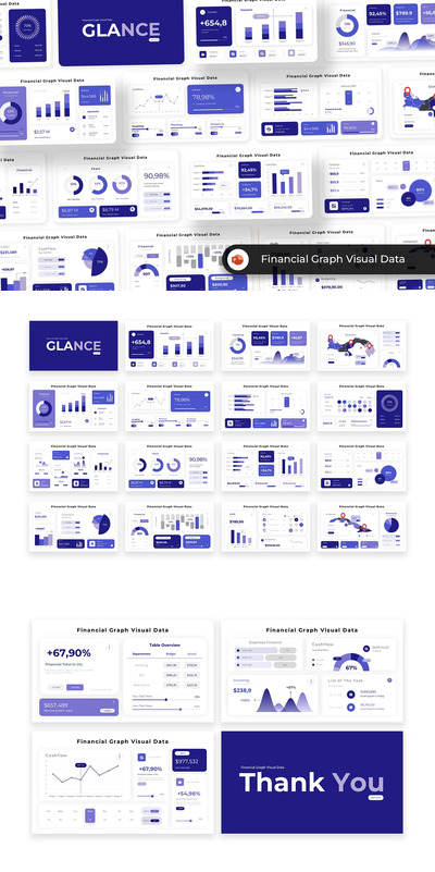 财务图形数据视觉图表PPT模板 (PPT,PPTX)