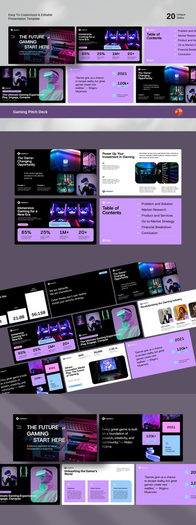 游戏介绍PPT模板 (PPTX)