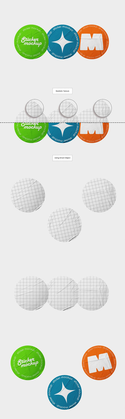 贴纸粘合的贴纸模型样机 (PSD)