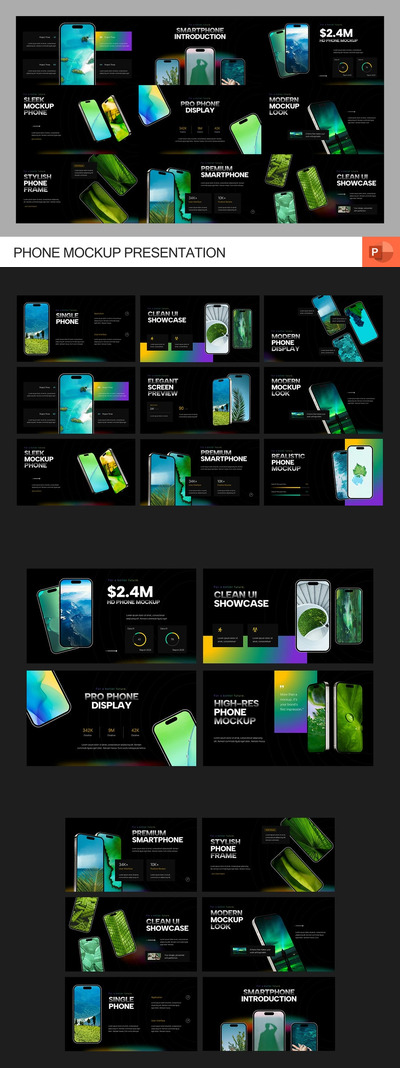 电话模型样机PPT模板 (PPTX)