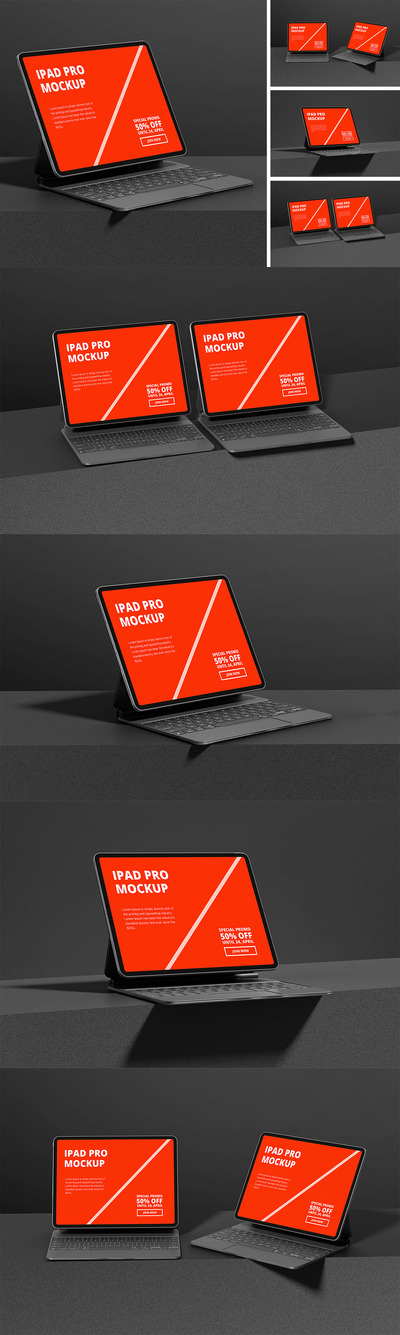 平板电脑型号样机 (PSD,PDF)