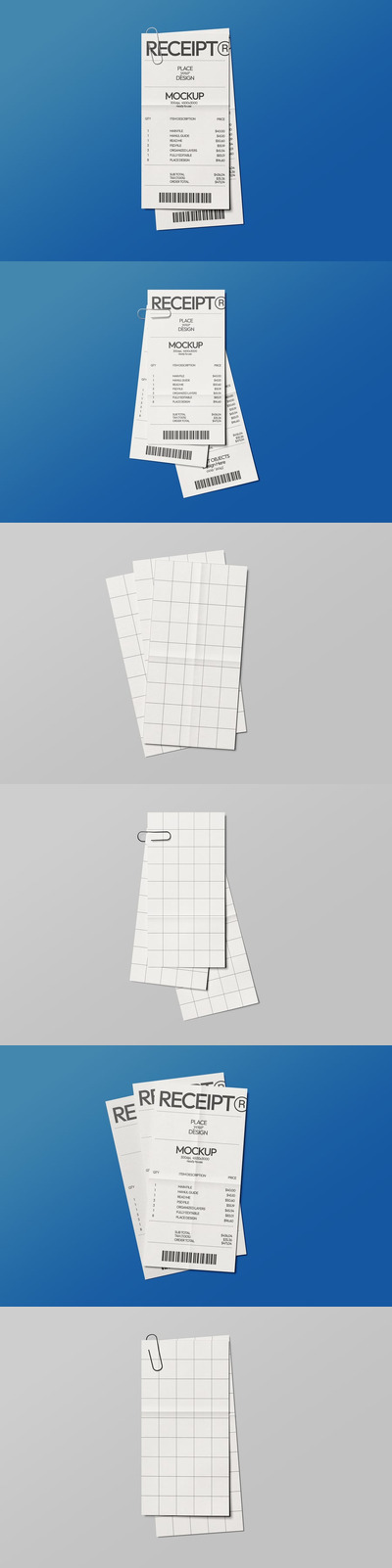 带有剪辑模型的收据样机 (PSD)