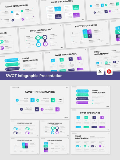 SWOT演示文稿PPT模板 (PPTX)