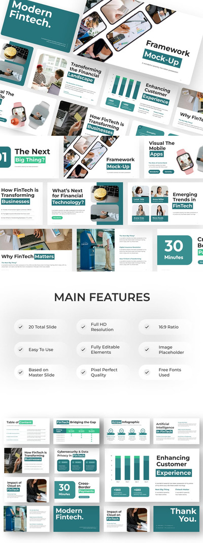 现代金融科技PPT模板 (PPTX)