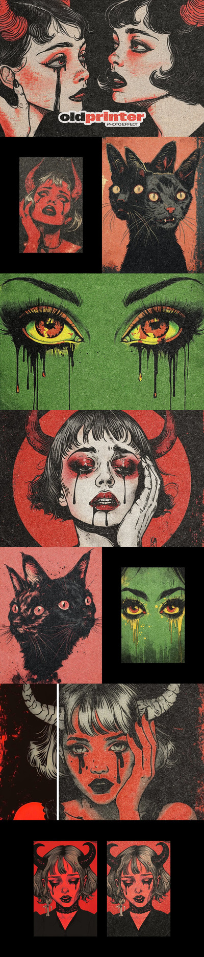 旧打印机照片效果 (PSD)