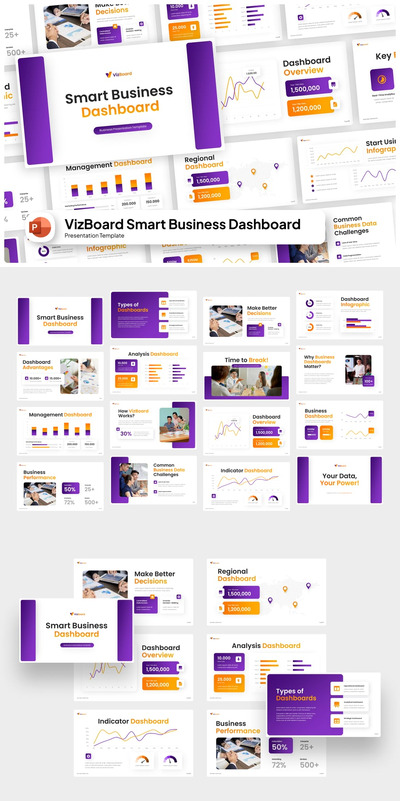 智能业务仪表板PPT模板 (PPTX)
