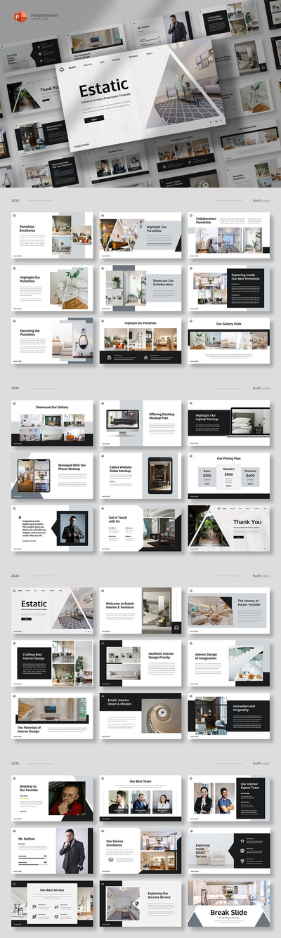 内部和家具PPT模板 (PPTX)