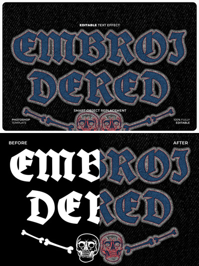 刺绣文字效果 (PSD)