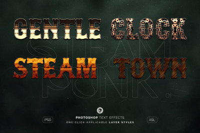 蒸汽朋克文本效果01 (ASL,PSD)