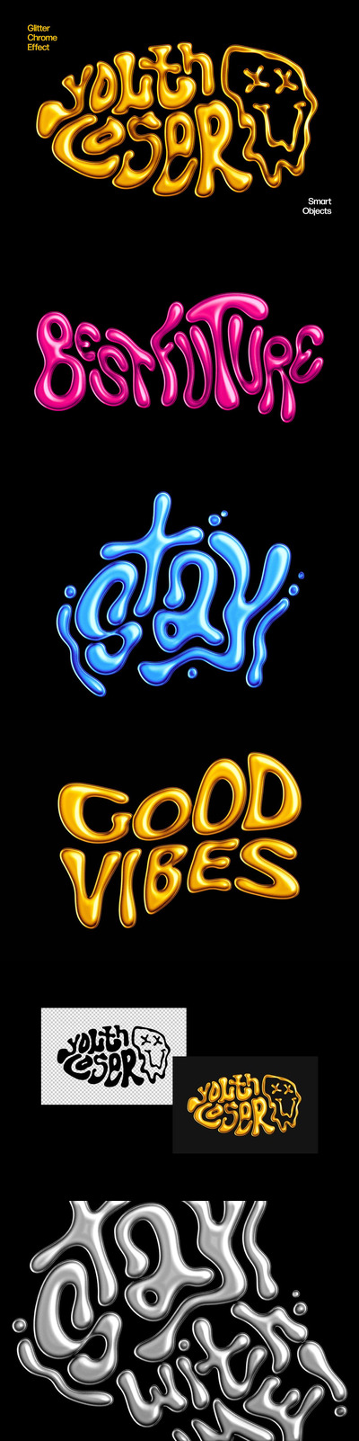 闪光色文本效果 (PSD)