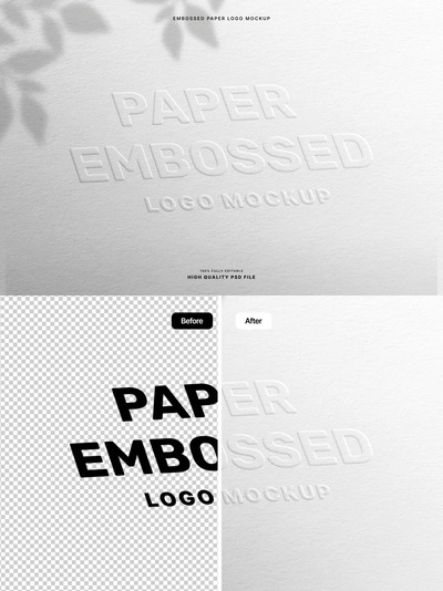 压花纸LOGO徽标模型样机 (PSD)