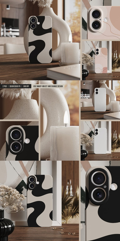 保护案例模型中的智能手机样机 (PSD)