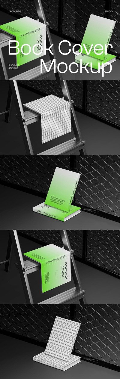 书籍封面模型样机 (PSD)