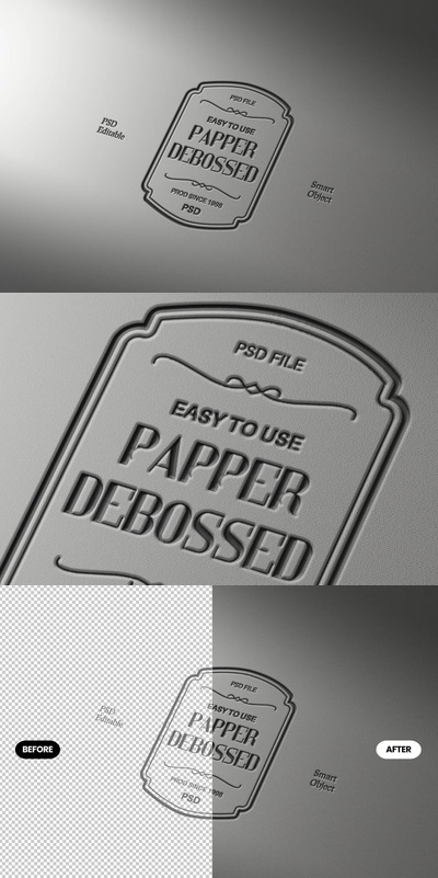 拆除纸质文字和徽标LOGO模型样机 (PSD)