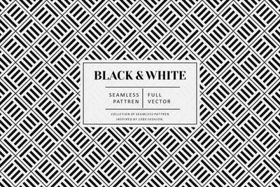 复古黑白几何形态图案 (AI,EPS,JPG,PNG,PSD,SVG)