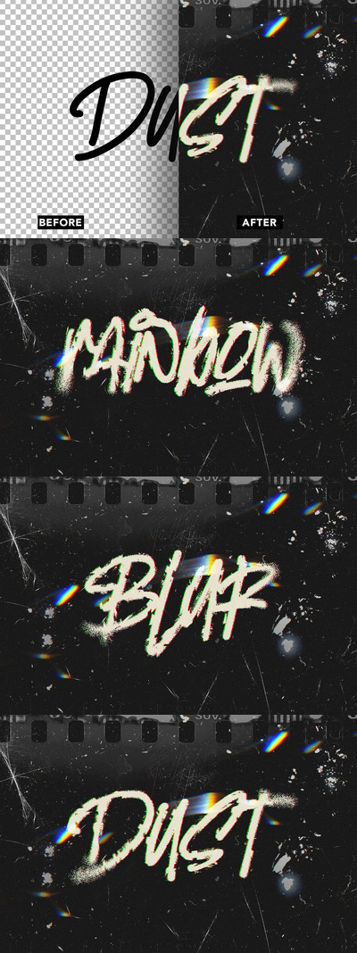 金粉字尘土飞扬的文字效果 (PSD)