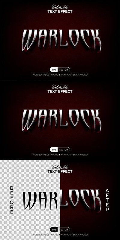 电影金属字文字效果银色样式 (AI,EPS)