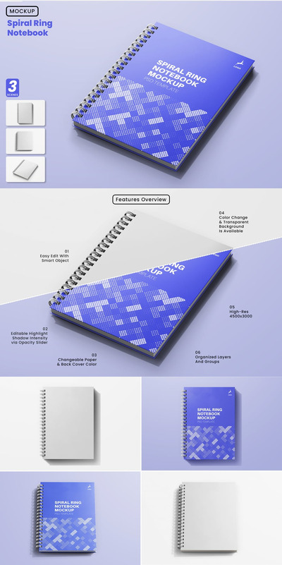 螺旋环笔记本模型样机 (PSD)