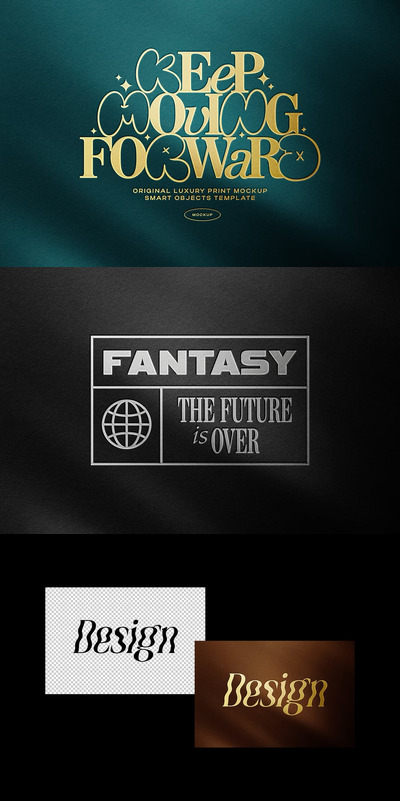 金箔徽标logo模型样机 (PSD)