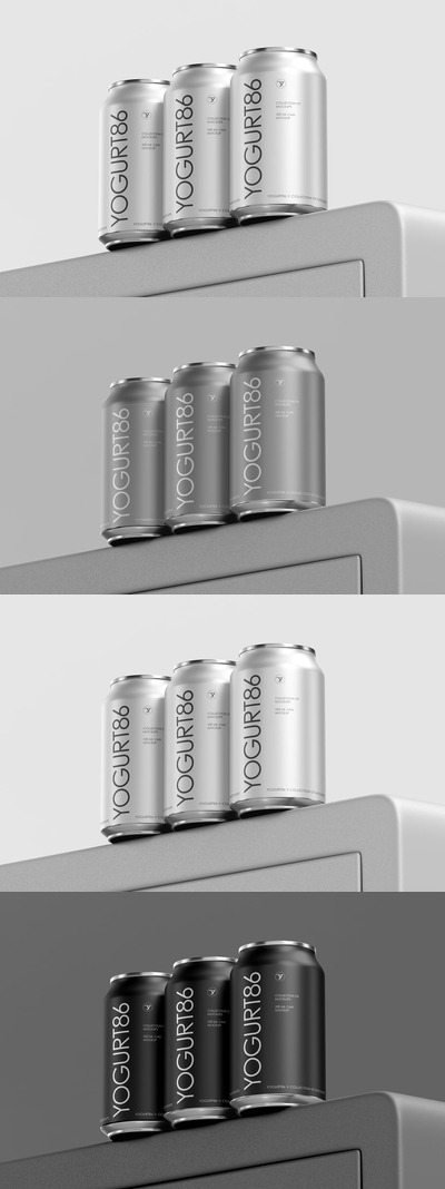 330毫升易拉罐模拟样机 (PSD,PDF)