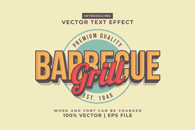 烧烤烤架矢量可编辑文本效果 (AI,EPS)