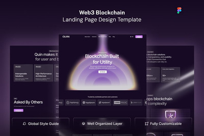 Web3区块链深色未来派着陆页网页UI模板 (FIG)