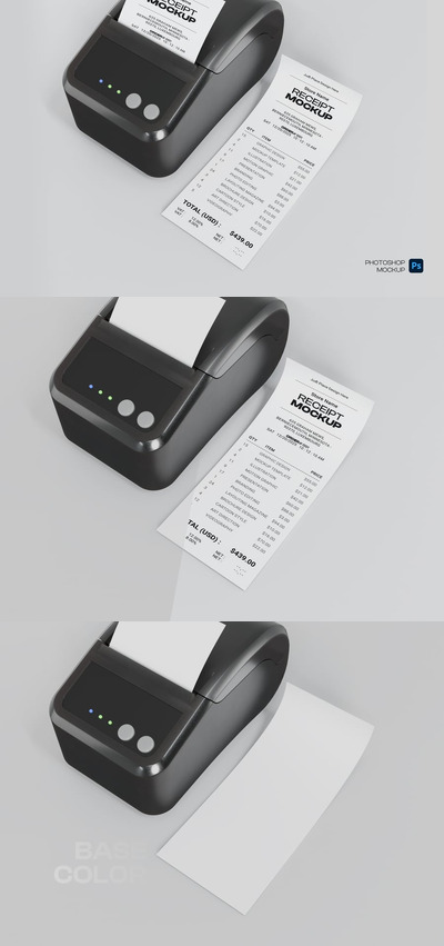 小票收据模型样机 (PSD)