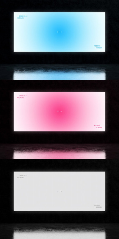 发光21：9屏幕模型样机 (PSD)