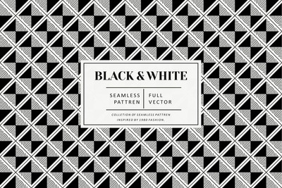 复古黑白几何形态 (AI,EPS,JPG,PNG,PSD,SVG)
