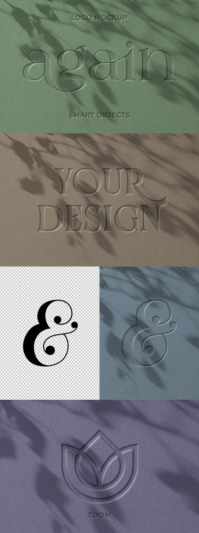 纸上的LOGO纸模型样机 (PSD)