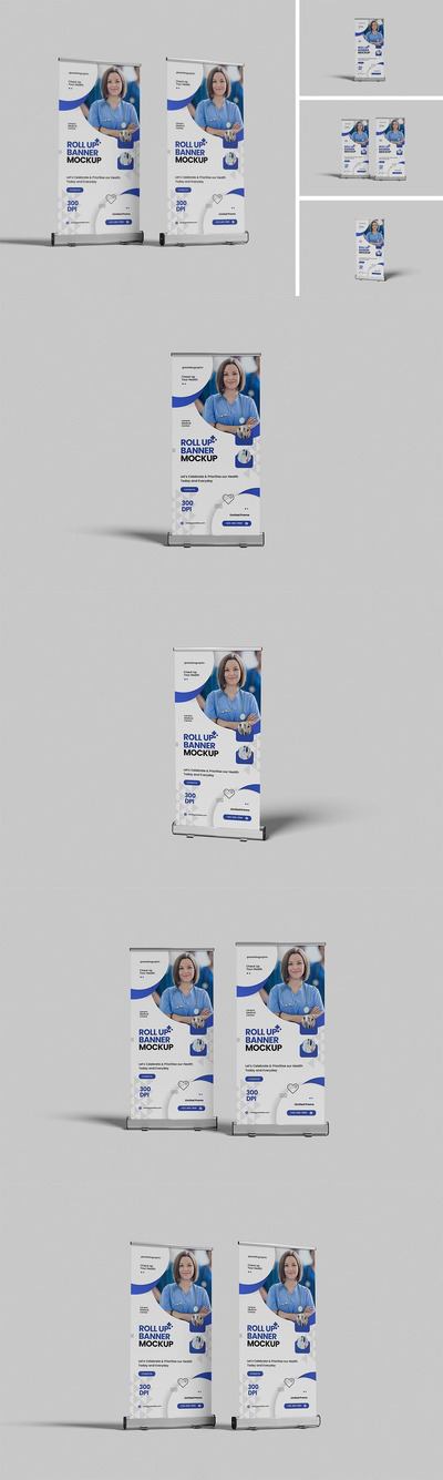 易拉宝设计展示模型样机 (PSD,PDF)