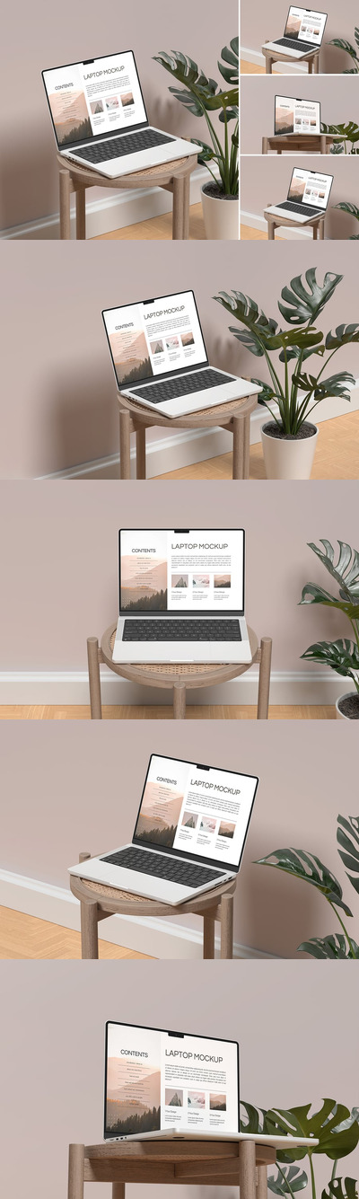 笔记本电脑模型样机 (PSD,PDF)