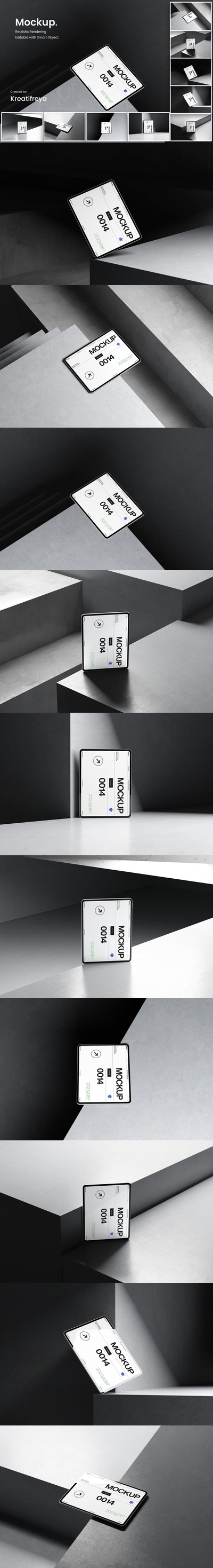 平板电脑设备模型样机 (PSD)