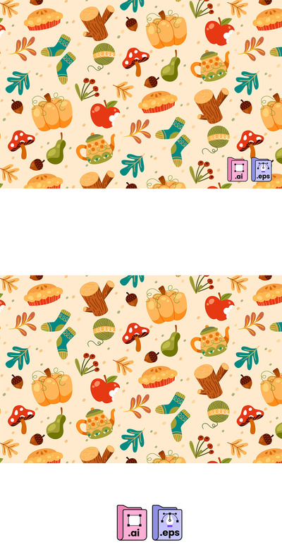 平坦的秋季秋季图案 (AI,EPS)