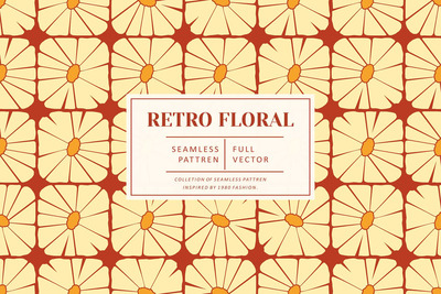 复古的花卉无缝图案 (AI,EPS,JPG,PNG,PSD,SVG)