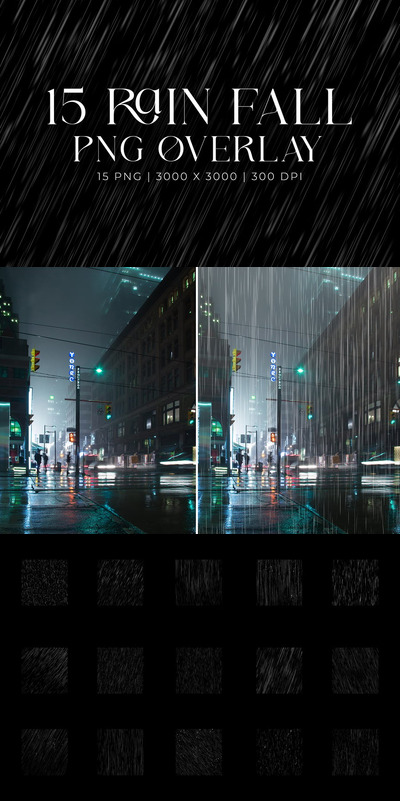 雨水叠加图片 (PNG)